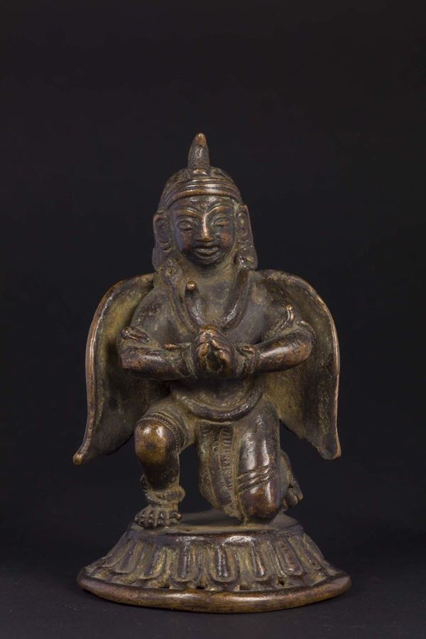 Figura di divinità alata in bronzo, Tibet, XVI secolo