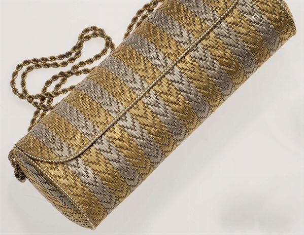 Two-color gold evening bag
