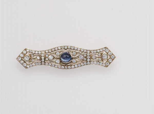 Saphhire and diamond brooch