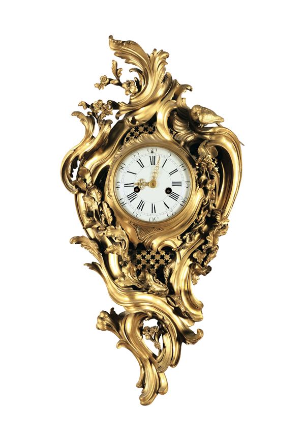A cartel clock in gilded bronze, France late 18th century