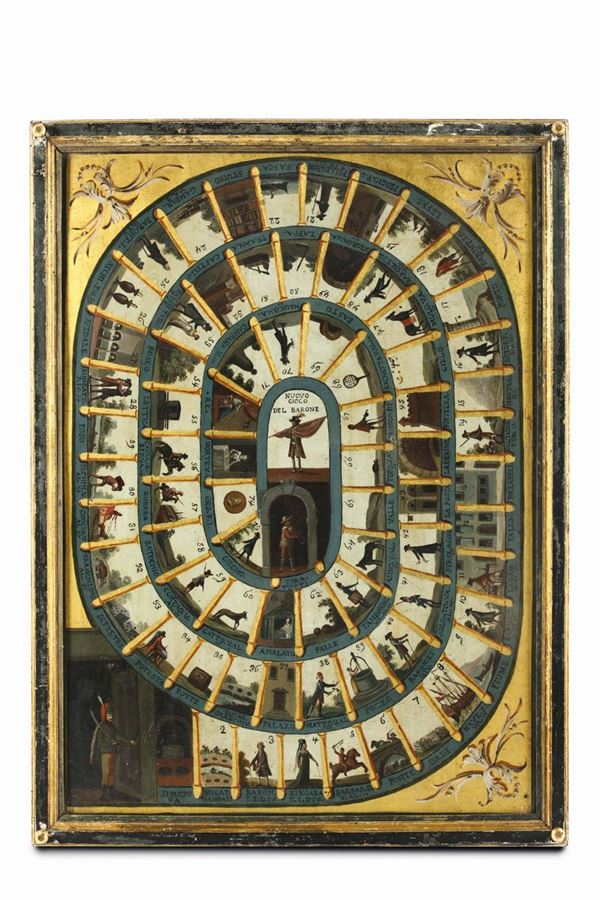 A board game in carved and gilded wood, Tuscany, Florence, end of the 18th century