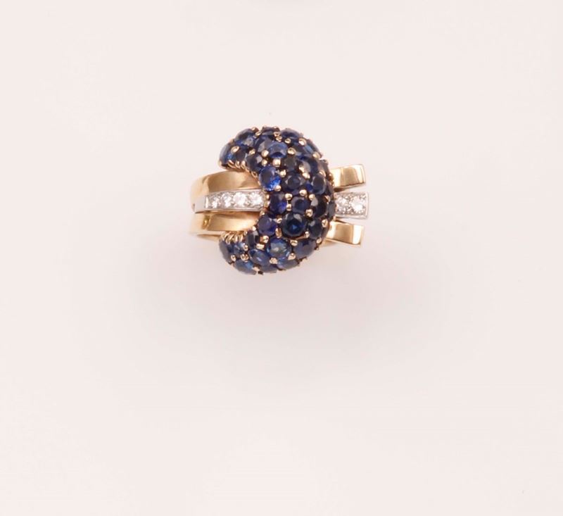 Anello con zaffiri e diamanti  - Auction Vintage, Jewels and Watches - Cambi Casa d'Aste