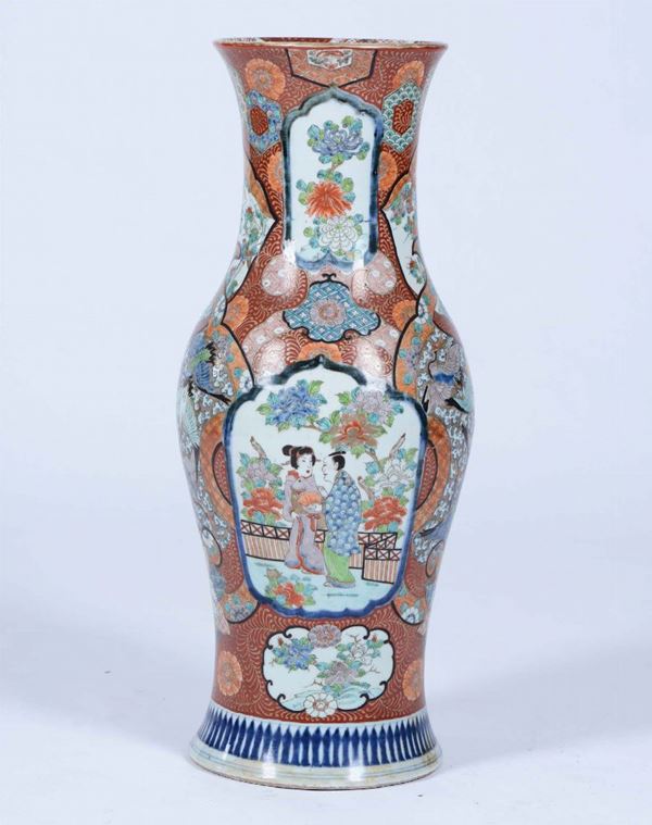 Grande vaso in porcellana Imari, Giappone, periodo Meiji (1868-1912)