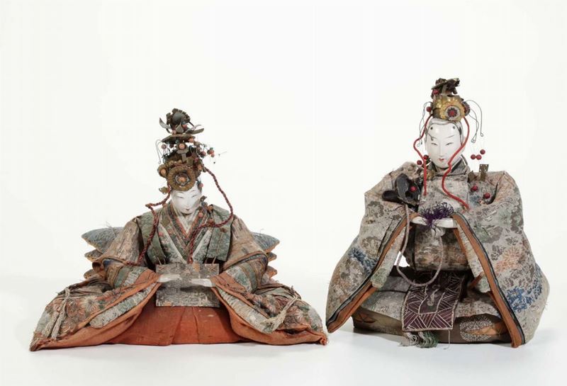 Due bambole con visi in porcellana, Cina XX secolo  - Auction Fine Art - Cambi Casa d'Aste