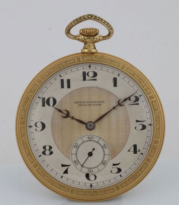 GIRARD PERREGAUX, cassa No. 437666. Orologio da tasca, in oro giallo 18K. Realizzato nel 1920 circa