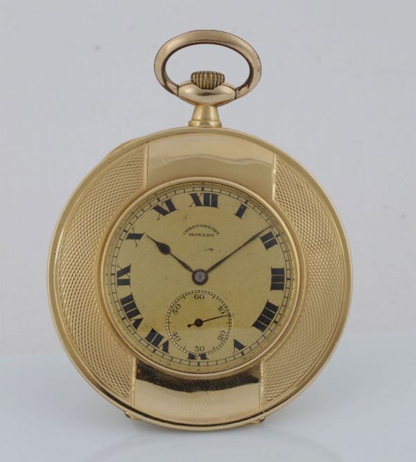 MOVADO, Chronometre. Orologio da tasca, in oro giallo 18K. Realizzato nel 1930 circa