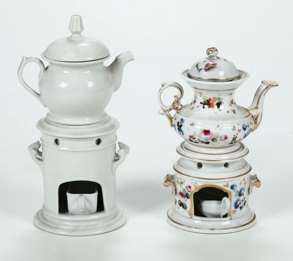 Due veilleuses in porcellana, XIX secolo