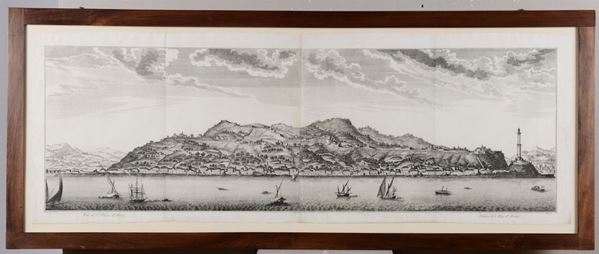 Genova. Veduta Veduta di San Pier d’Arena presa dal mare. Genova 1769 circa
