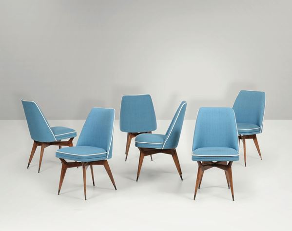 M. Bega, six chairs, Bologna, 1956