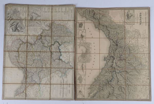 Stucchi Due carte geografiche degli Stati del Regno di Sardegna