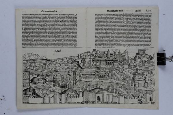 Hartmann Schedel Veduta di Genova, xilografia tratta dall’edizione di Hartmann Schedel “Cronache di Norimberga”, 1493