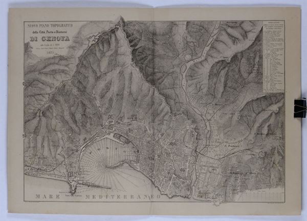 Enrico e Giuseppe Bonatti Nuovo piano topografico della città di Genova. Milano, Vallardi 1875