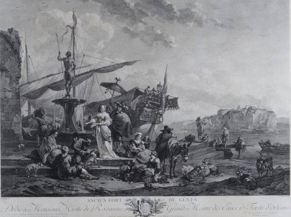 Ancien port de Génes, Jacques Aliament, Francia XVIII secolo