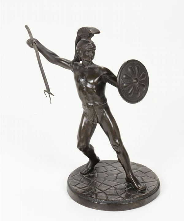 Gladiatore in bronzo. Fonditore del XIX secolo