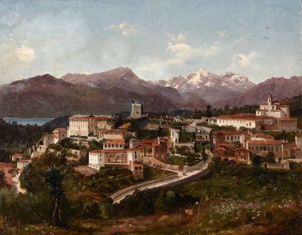 Gaetano Gariboldi (1815-1857), attribuito a Veduta di Besozzo