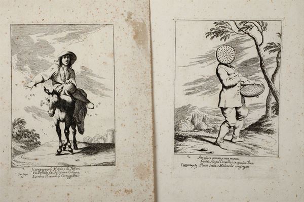Crespi,Giuseppe Maria Serie delle venti incisioni a illustrare Bertoldo Bertoldino e Cacasenno, stampato a Bologna da Lelio della Volpe nel 1736.