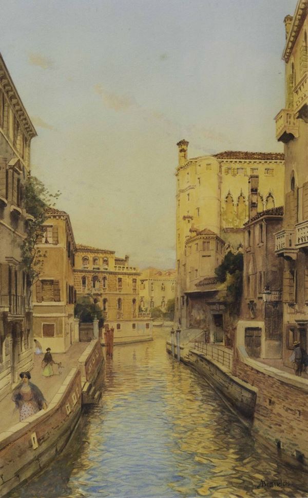 Antonietta Brandeis (1849 - 1920/26) Canale veneziano