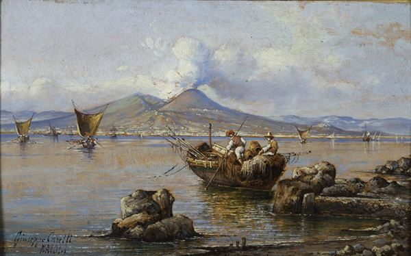Giuseppe Carelli (1858-1921) Napoli da Margellina