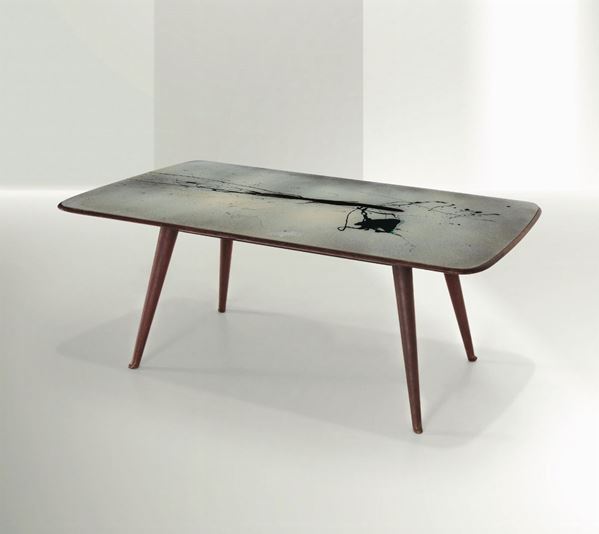 L. Fontana, Concetto Spaziale table, Italy, 1952