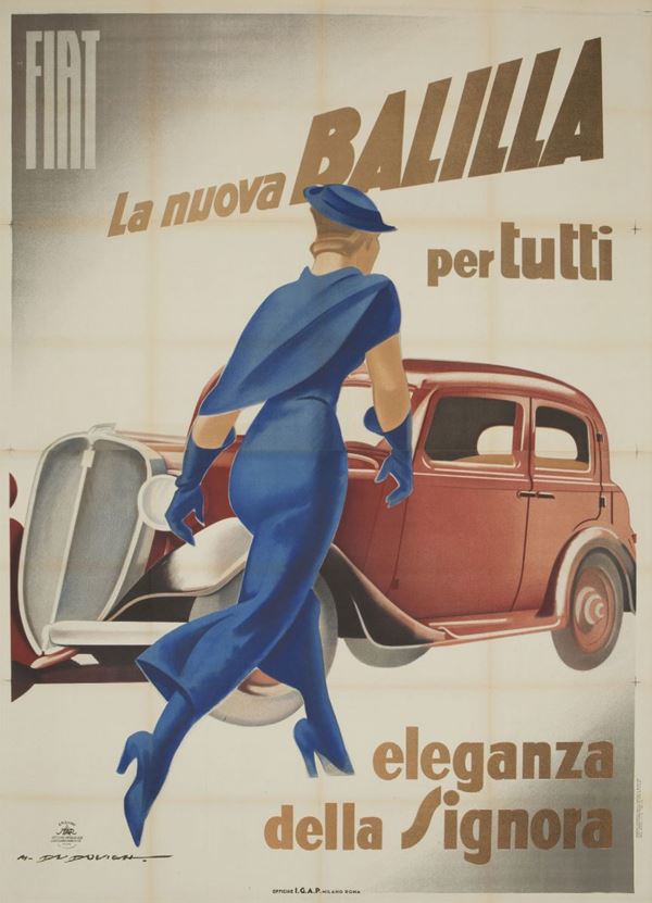 Marcello Dudovich (1878-1962) FIAT BALILLA, L’ELEGANZA DELLA SIGNORA