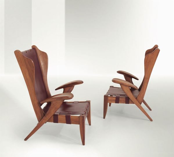 G. Pecorini, two armchairs, Italy, 1937