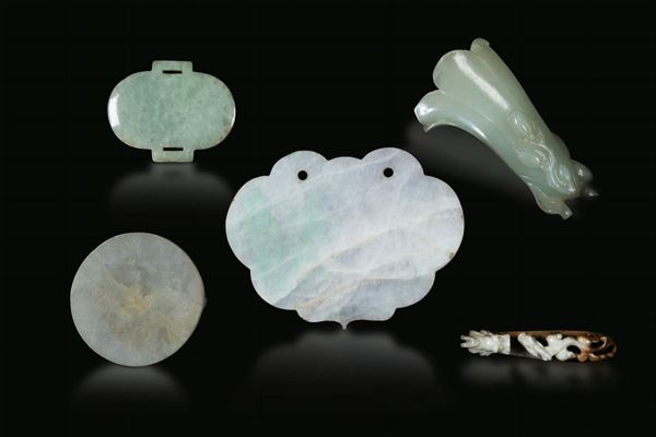 Five jade items, China, 17-1800s