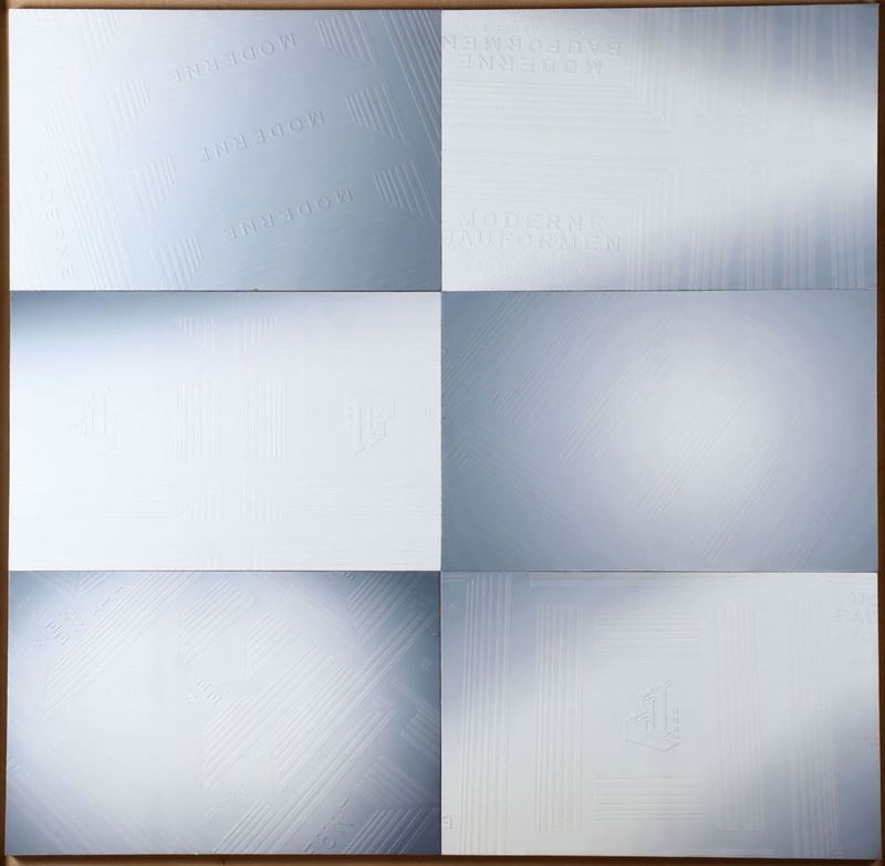 Thorsten Kirchhoff : Bauformen, 1991  - olio su tela e legno, - Auction Modern and  [..]