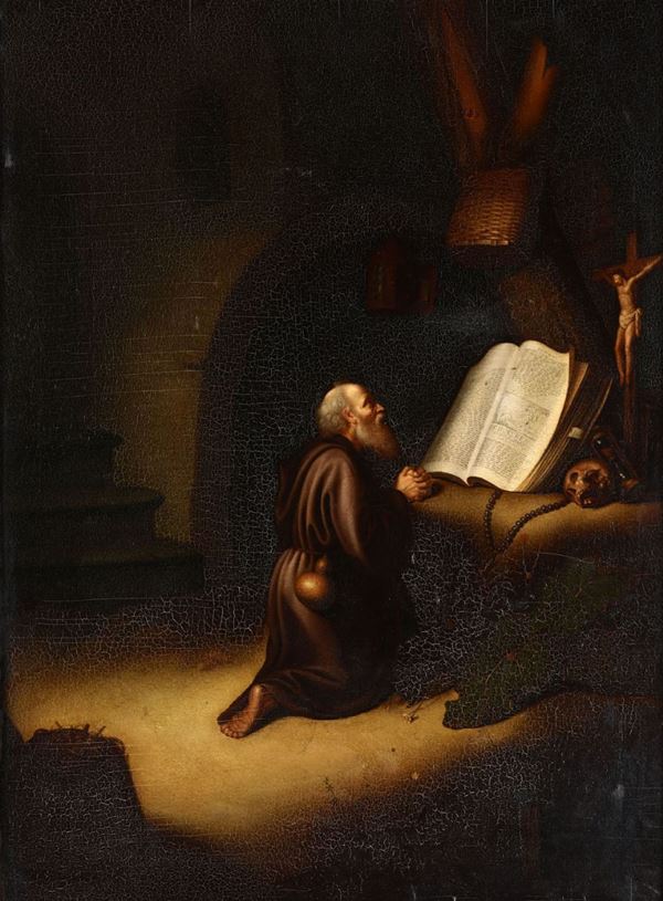 Gerrit Dou (Leida 1613-1675), nei modi di San Gerolamo
