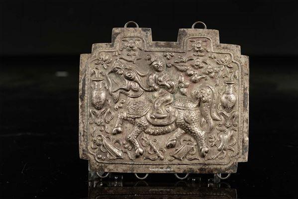 A silver plaque, Tibet, 1800s