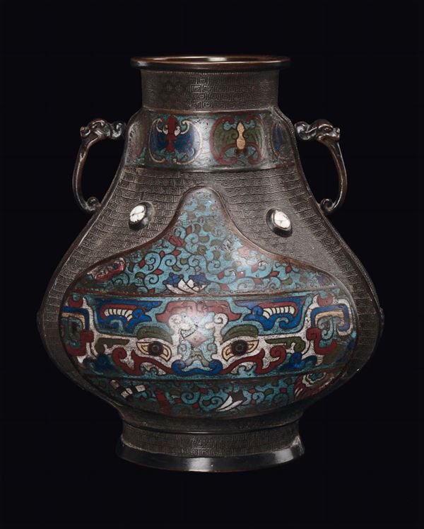 A bronze vase, Japan, 1800s