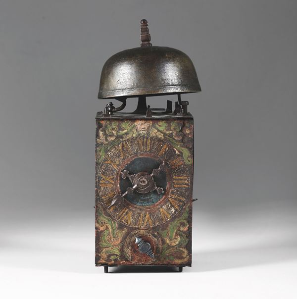 Orologio a lanterna in metallo dipinto, XVI secolo