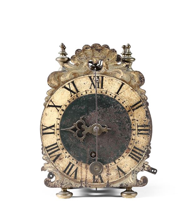 Orologio a lanterna in metallo dipinto, XVII secolo