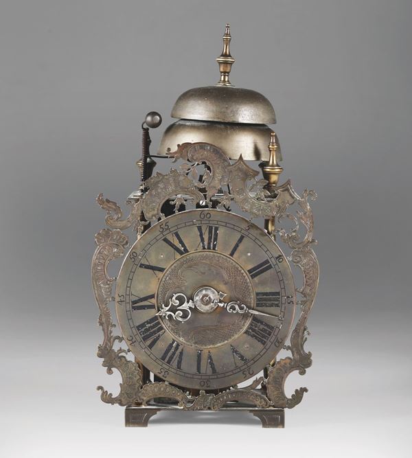 Orologio a lanterna con cassa in ottone, XVII-XVIII secolo