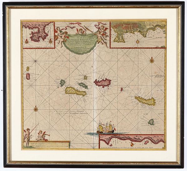 Johannis van Keulen Carta geografica delle Azzorre, Amsterdam fine XVII inizi XVIII secolo