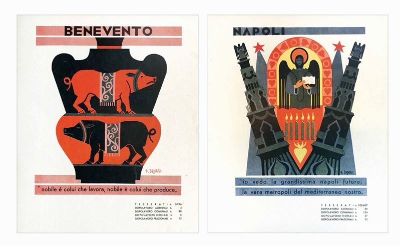 Fortunato Depero (1892-1960)<br>BENEVENTO / NAPOLI  - Auction Vintage Posters - Cambi Casa d'Aste