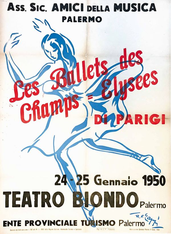 A.E. Zoppi LES BALLETS DES CHAMPS ELYSEES DI PARIGI / TEATRO BIONDO, PALERMO