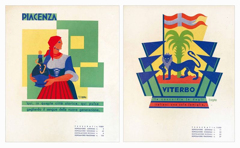 Fortunato Depero (1892-1960)<br>PIACENZA / VITERBO  - Auction Vintage Posters - Cambi Casa d'Aste