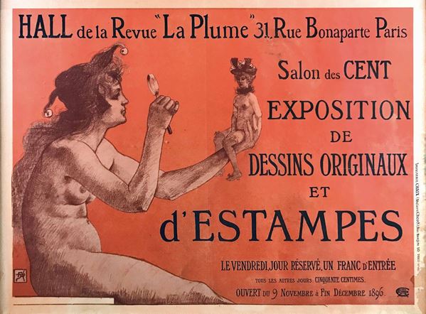 Armand Rassenfosse (1862-1934) HALL DE LA REVUE “LA PLUME”… PARIS / SALON DES CENTS EXPOSITION…