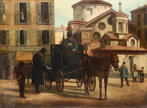 Gerolamo Fumagalli (XIX-XX secolo) Carrozza a Milano, 1889