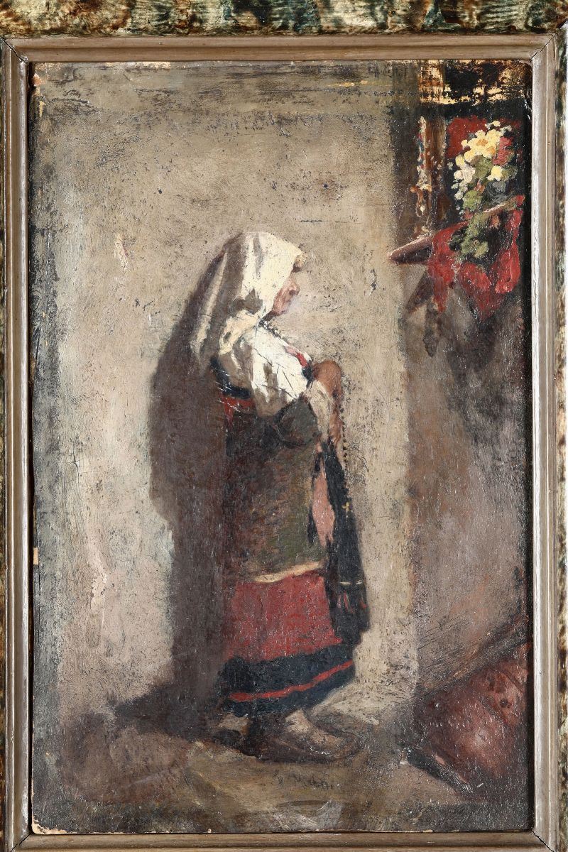 Anonimo del XX secolo Donna in abiti tradizionali  - Auction 19th and 20th Century  [..]