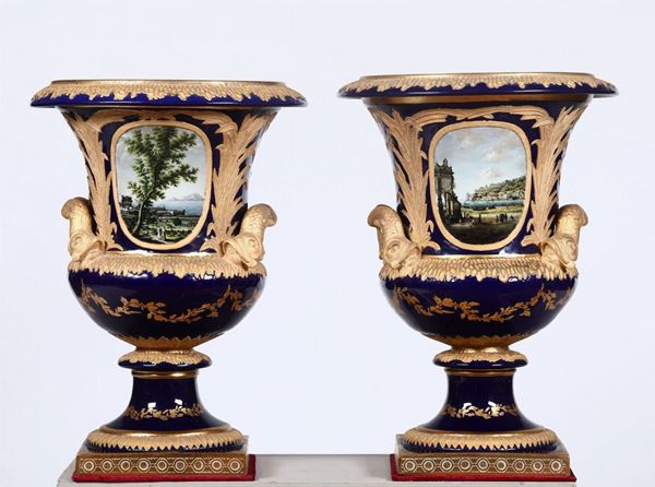 Coppia di grandi vasi da parata Tipologia Russa probabilmente XX secolo