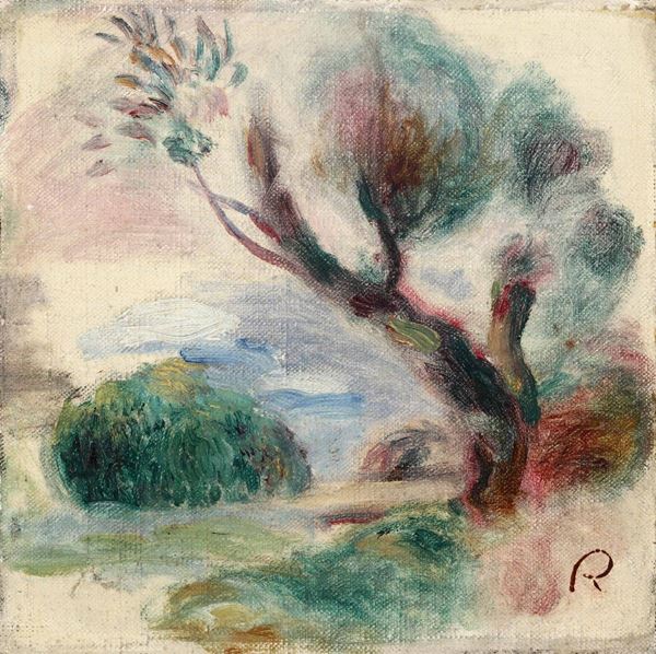Pierre-Auguste Renoir (1841-1919) Arbre à Cagnes, au loin la mer, 1896