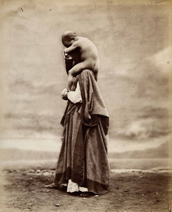 Otto Schoefft (1833-1900) Femme portant son enfant