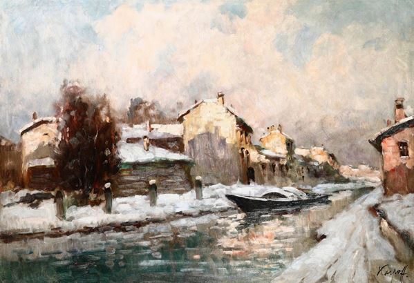Ivan Karpoff (1898 - 1970) Paesaggio invernale