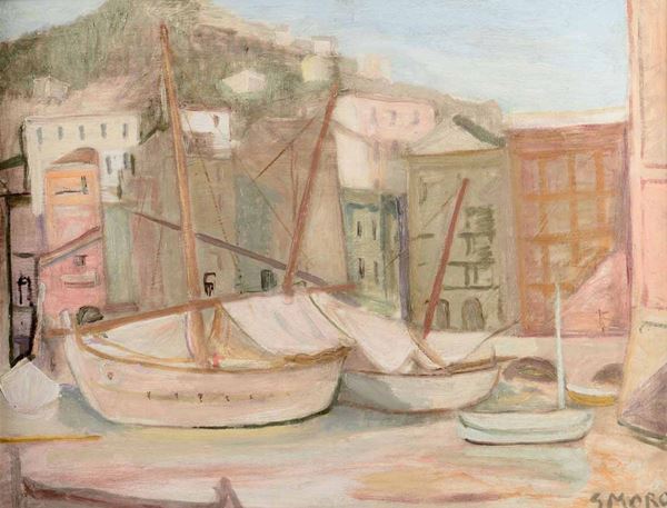 Gino Moro (1901 - 1977) Il porto di Camogli