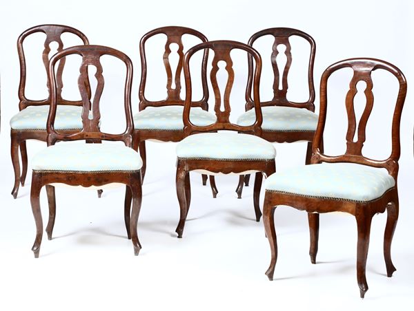 Sei sedie Luigi XV, Genova XVIII secolo