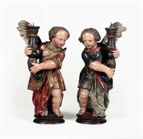 Two wooden putti, Southern Germany/Austria, 1700s