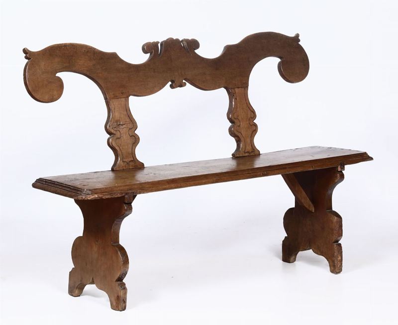 Panca in legno, Veneto XVII secolo  - Auction Furnitures, Paintings and Works of Art - Cambi Casa d'Aste