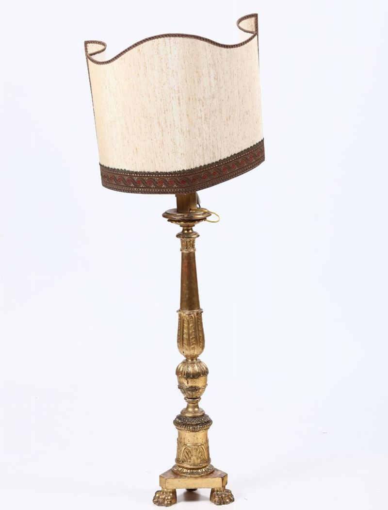 Piantana in legno intagliato e dorato, XVIII secolo  - Auction Furnitures, Paintings and Works of Art - Cambi Casa d'Aste