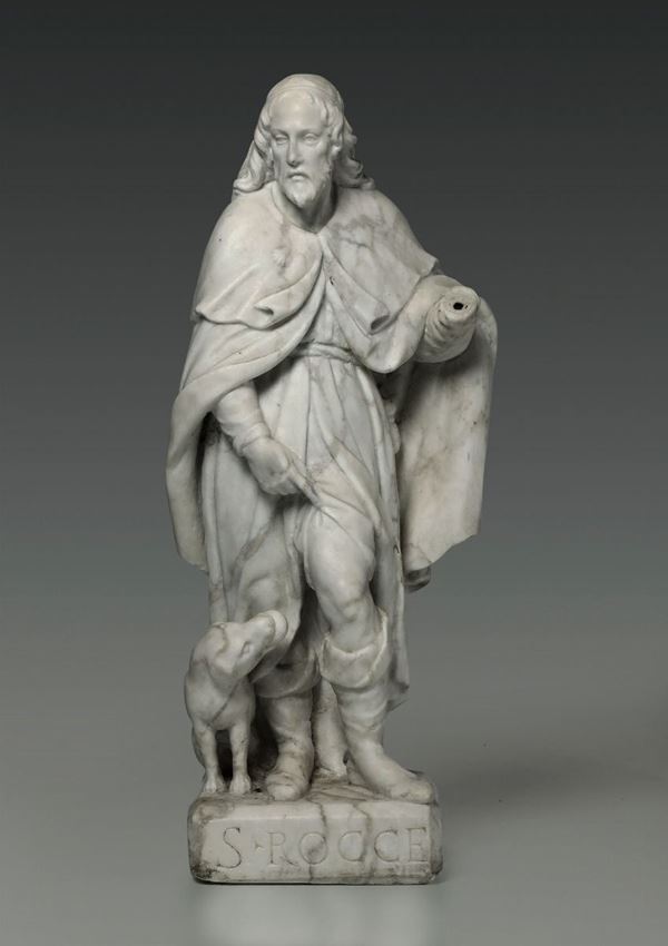 A marble St. Roch, Italy/France, 16/1700s